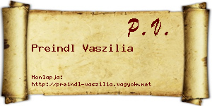 Preindl Vaszilia névjegykártya